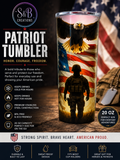 American Patriot Soldier & Eagle 20 oz Tumbler – USA Flag Stainless Steel Skinny Tumbler