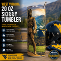 West Virginia Mountaineers Tumbler – 20 oz Stainless Steel Skinny Tumbler
