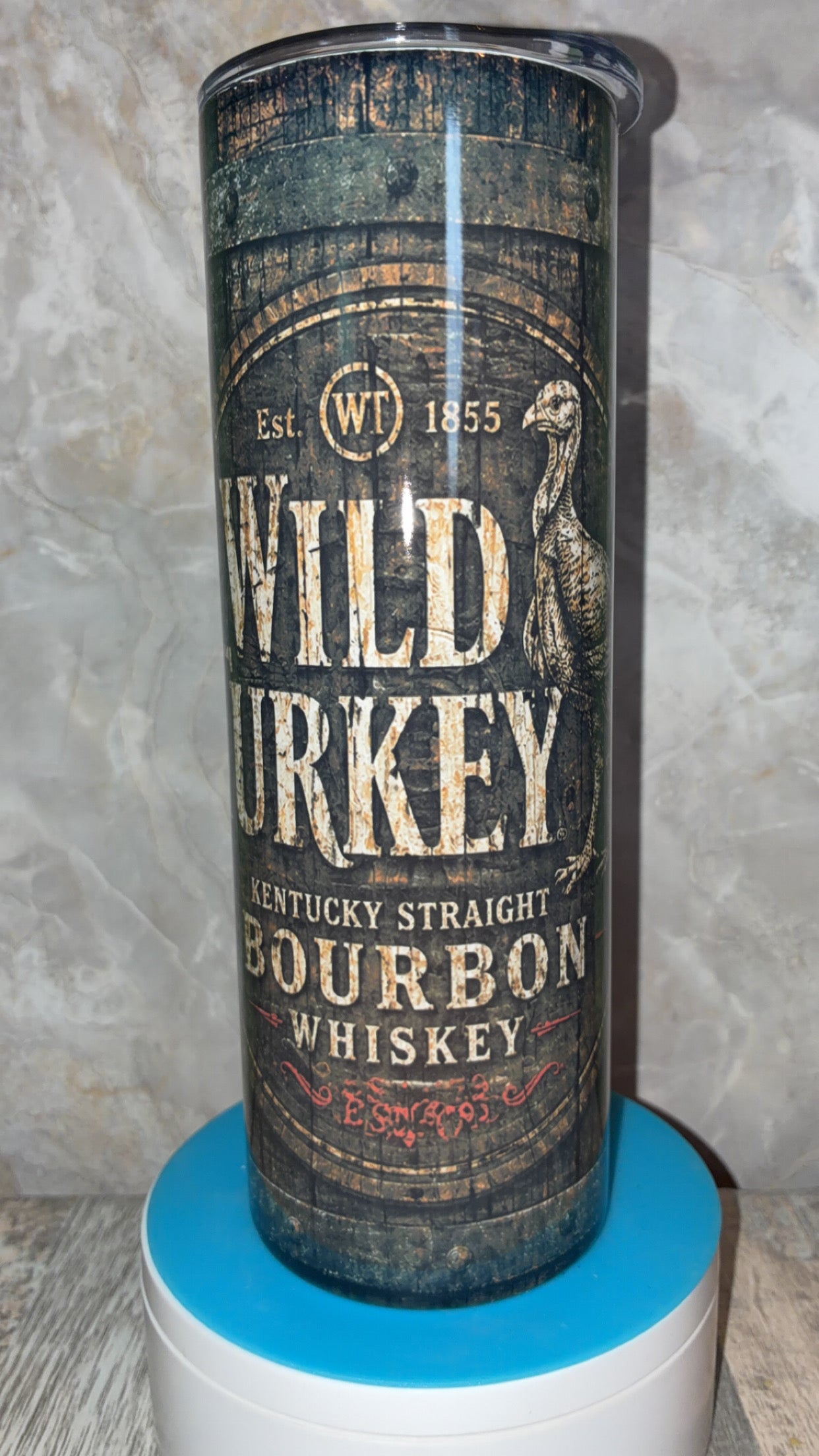 Wild Turkey Bourbon Whiskey Tumbler – Rustic Vintage 20oz Skinny Tumbler