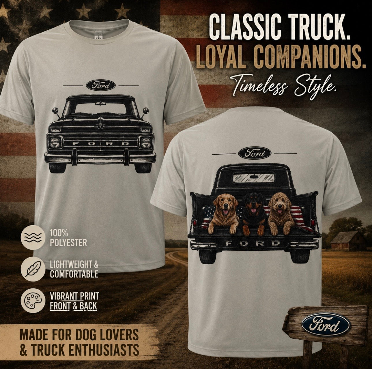 Vintage Ford Truck Dog Lover Shirt