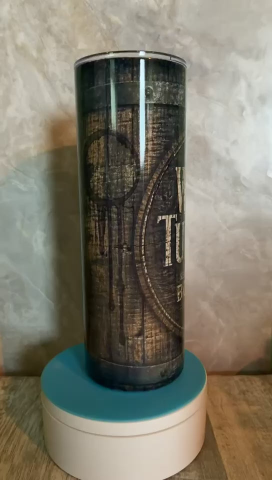 Wild Turkey Bourbon Whiskey Tumbler – Rustic Vintage 20oz Skinny Tumbler